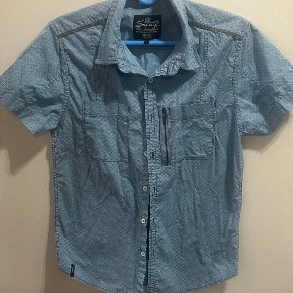 Seven7 Light Blue Casual Button-Down Shirt